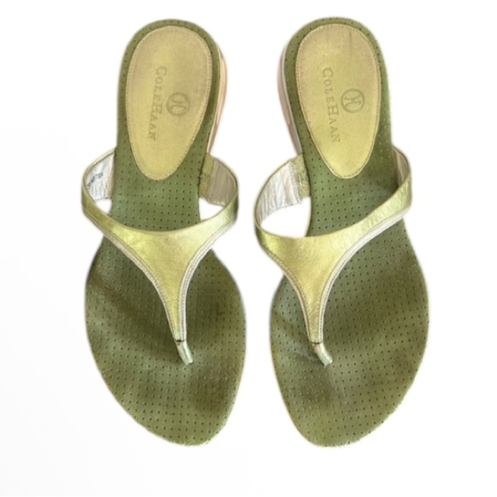 Cole Haan Flip Flops Metallic Straps Size 7 - Picture 14 of 14